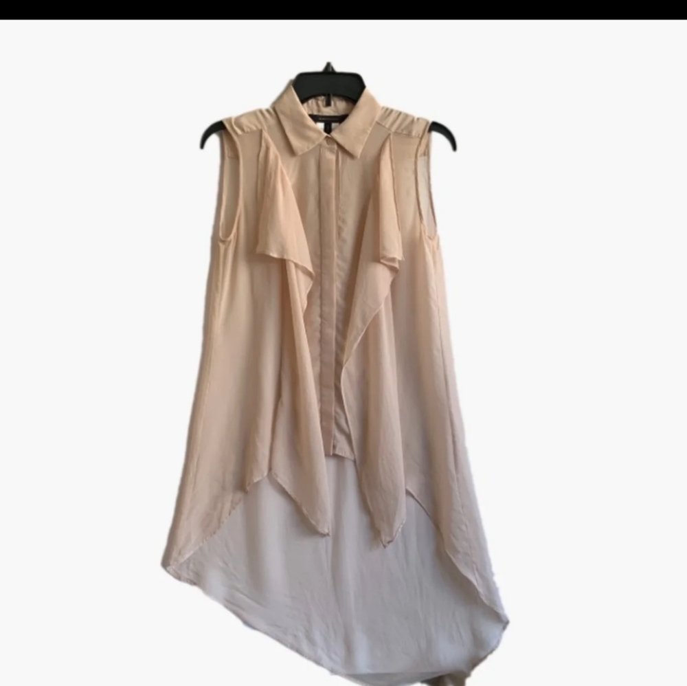 Bcbgmaxazria silk high low top